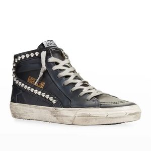 Golden Goose ✨Slide Mid-Top Leather Stud Sneakers